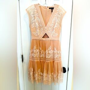 BCBG Maxazria wedding guest midi dress